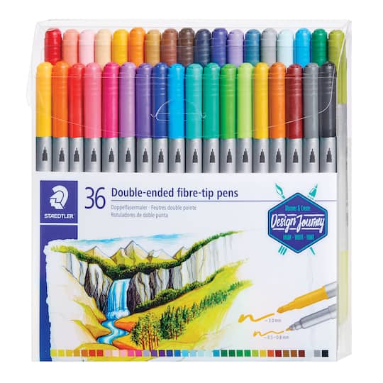 Staedtler&#xAE; Duo-Color Fiber-Tip 36 Color Marker Set